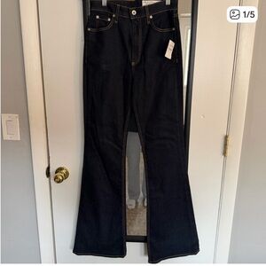rag & bone Black Flare & Wide Leg Jeans